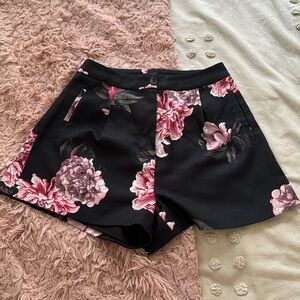 High waisted floral shorts